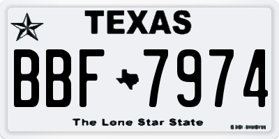TX license plate BBF7974