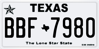 TX license plate BBF7980