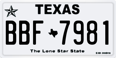 TX license plate BBF7981
