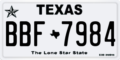 TX license plate BBF7984