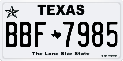 TX license plate BBF7985