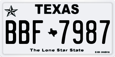 TX license plate BBF7987