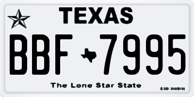 TX license plate BBF7995