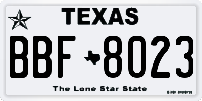 TX license plate BBF8023