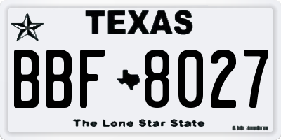 TX license plate BBF8027