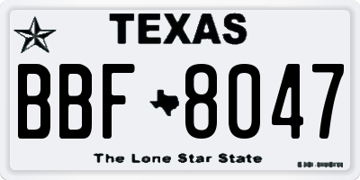 TX license plate BBF8047