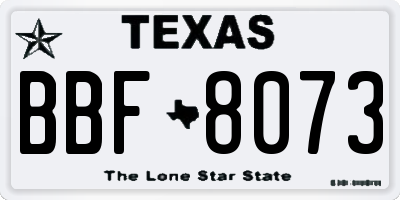 TX license plate BBF8073