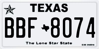 TX license plate BBF8074