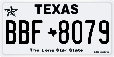 TX license plate BBF8079