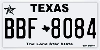 TX license plate BBF8084