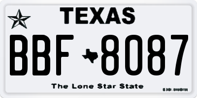 TX license plate BBF8087