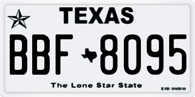 TX license plate BBF8095