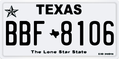 TX license plate BBF8106