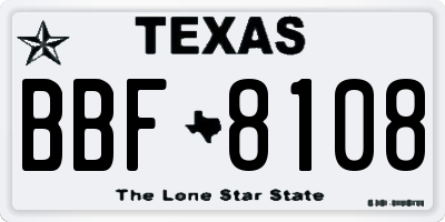 TX license plate BBF8108
