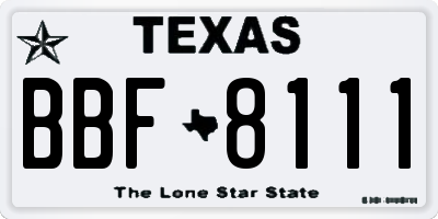 TX license plate BBF8111