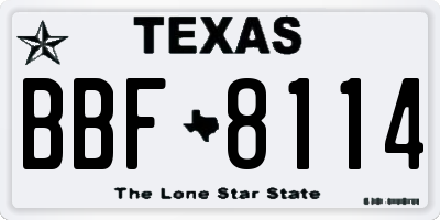 TX license plate BBF8114