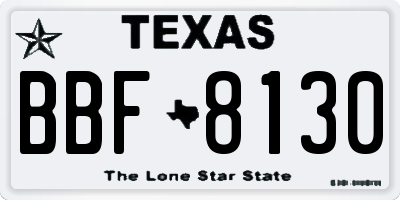 TX license plate BBF8130