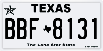 TX license plate BBF8131