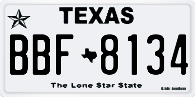 TX license plate BBF8134