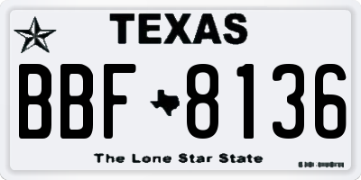 TX license plate BBF8136