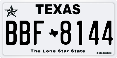 TX license plate BBF8144