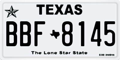 TX license plate BBF8145