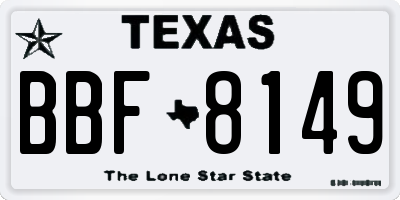 TX license plate BBF8149