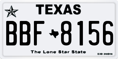TX license plate BBF8156