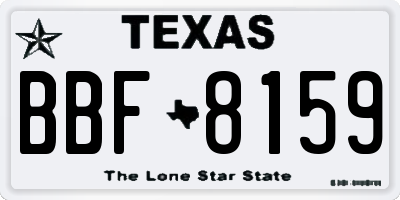 TX license plate BBF8159