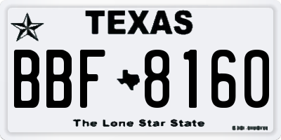 TX license plate BBF8160