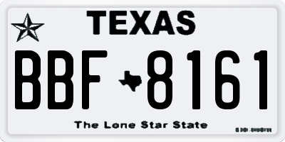 TX license plate BBF8161