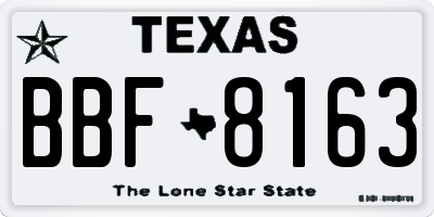 TX license plate BBF8163