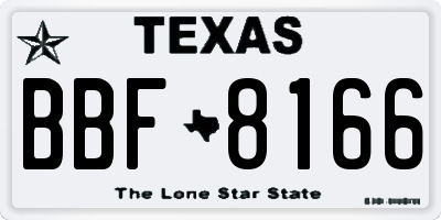 TX license plate BBF8166