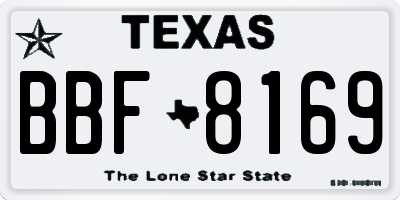 TX license plate BBF8169