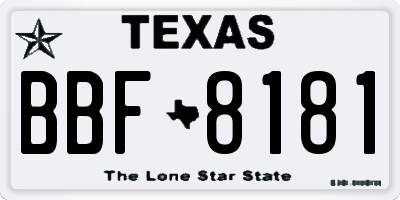 TX license plate BBF8181