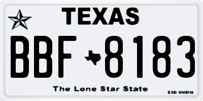TX license plate BBF8183