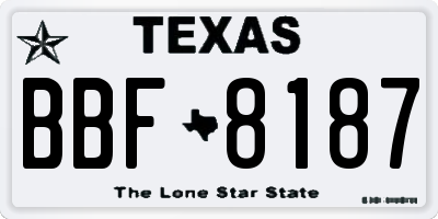 TX license plate BBF8187