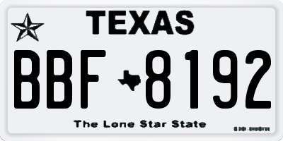 TX license plate BBF8192