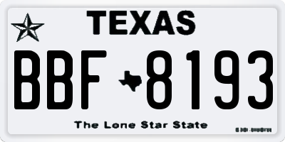 TX license plate BBF8193
