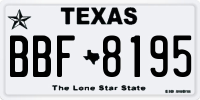 TX license plate BBF8195