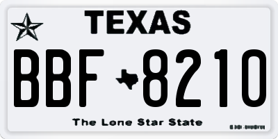TX license plate BBF8210
