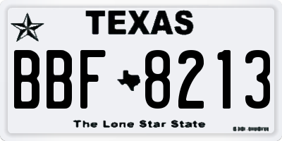 TX license plate BBF8213