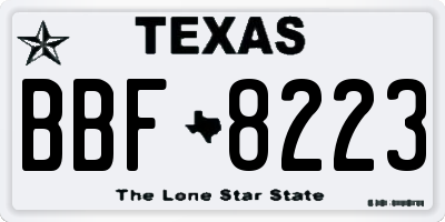 TX license plate BBF8223