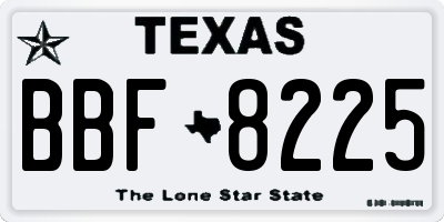 TX license plate BBF8225