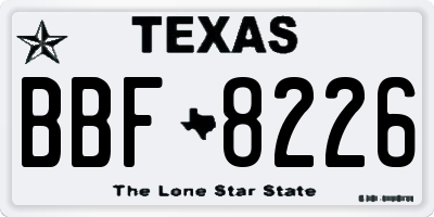 TX license plate BBF8226