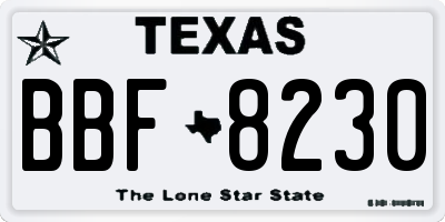 TX license plate BBF8230