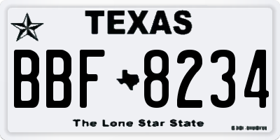 TX license plate BBF8234
