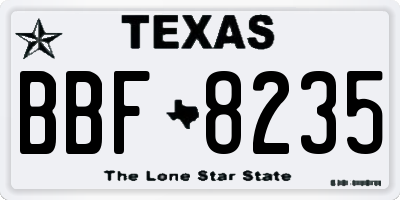 TX license plate BBF8235