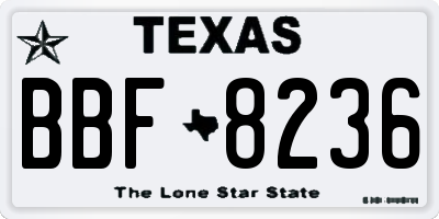 TX license plate BBF8236