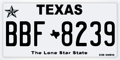 TX license plate BBF8239